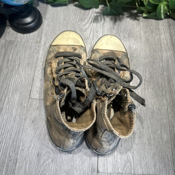 Converse X John Varvatos Camp Double Zipper Distressed Hi Top Sneakers M 5 W6.5 - Picture 6 of 10